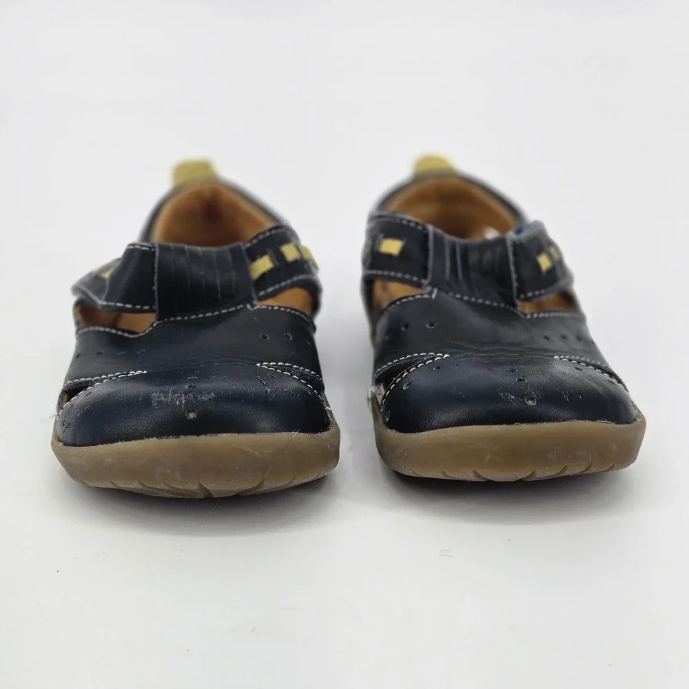 Livie & Luca Black Leather Closed Toe Fisherman Sandals Toddler Size 8 Retired